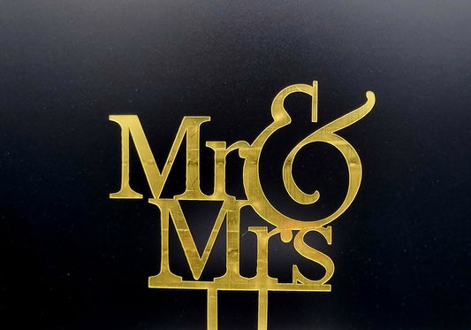 Taarttopper Mr & Mrs – Goud – foto 2