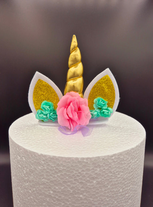 Taarttopper Unicorn Set – Goud – foto 2