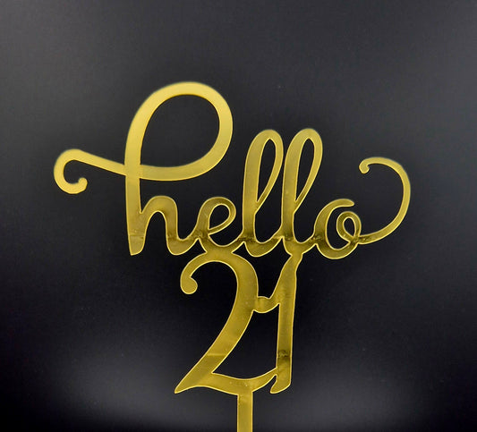 Taarttopper Hello 21 – Goud – foto 2