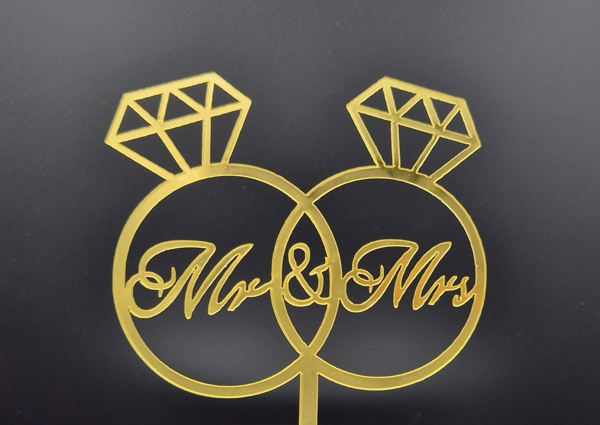 Taarttopper Mr & Mrs Ringen – Goud – foto 3