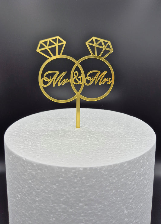 Taarttopper Mr & Mrs Ringen – Goud – foto 2