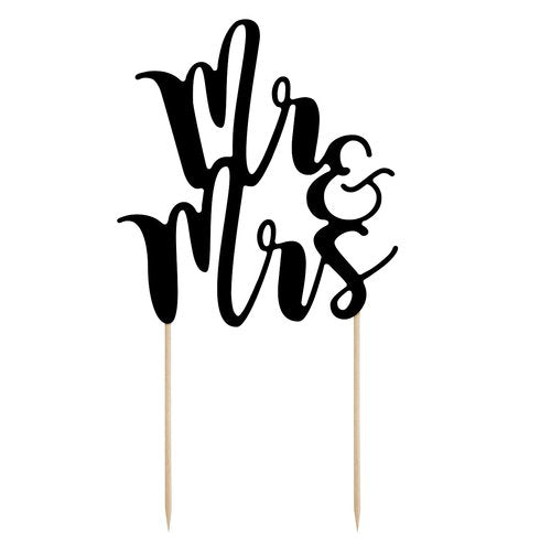 Taarttopper Mr & Mrs Groot – Zwart Karton – foto 2