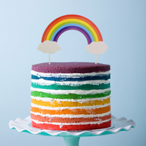 Taarttopper Regenboog met Wolken