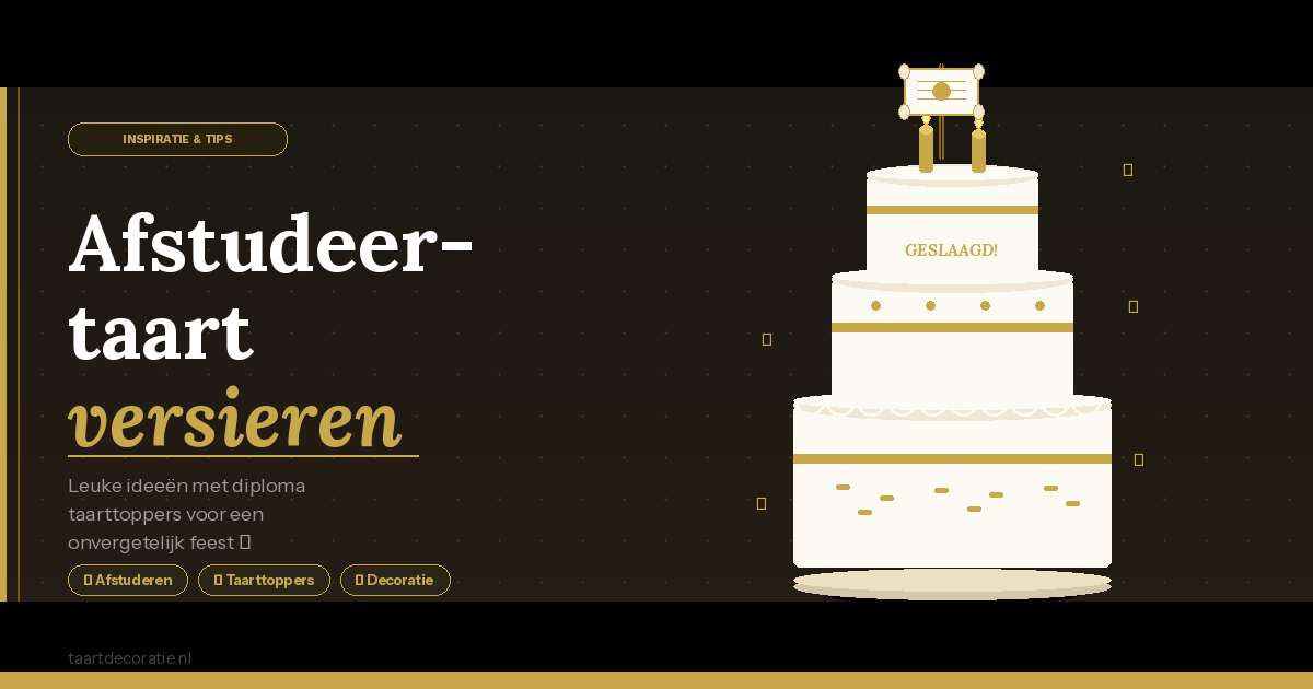 Afstudeerstaart versieren: ideeën met diploma taarttoppers | Taartdecoratie.nl
