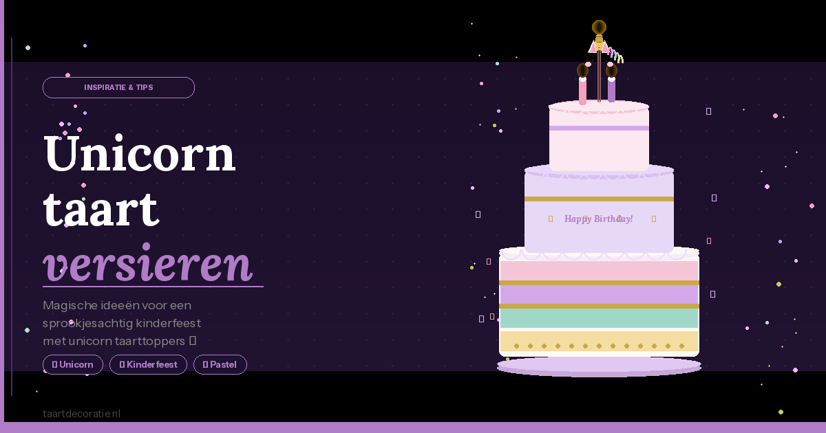 Unicorn taart versieren: magische ideeën voor een sprookjesfeest | Taartdecoratie.nl