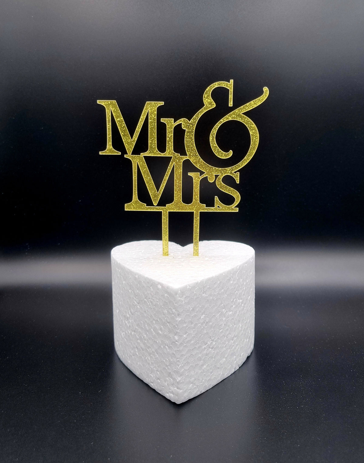 Taarttopper Mr & Mrs – Goud Glitter