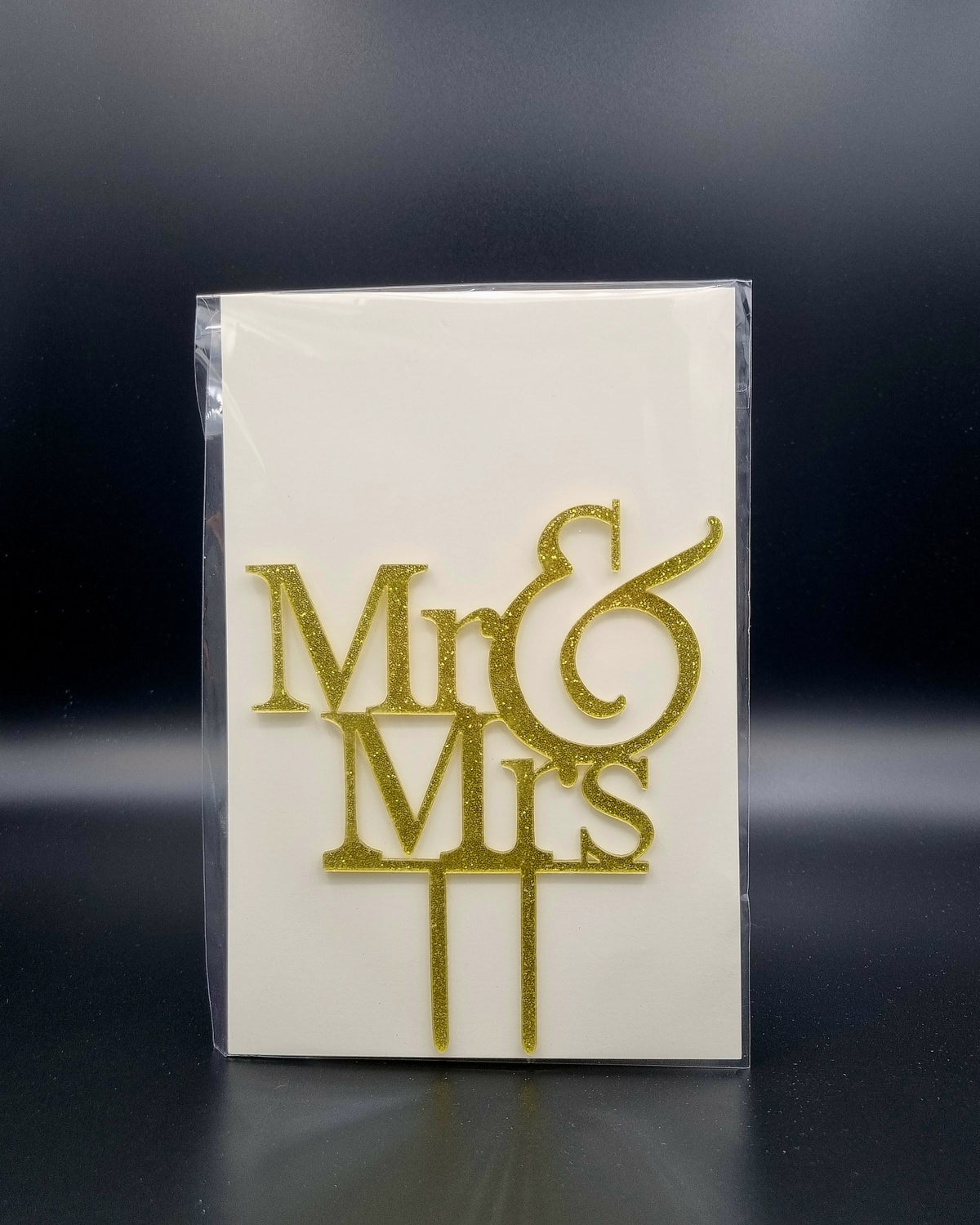 Taarttopper Mr & Mrs – Goud Glitter – foto 2