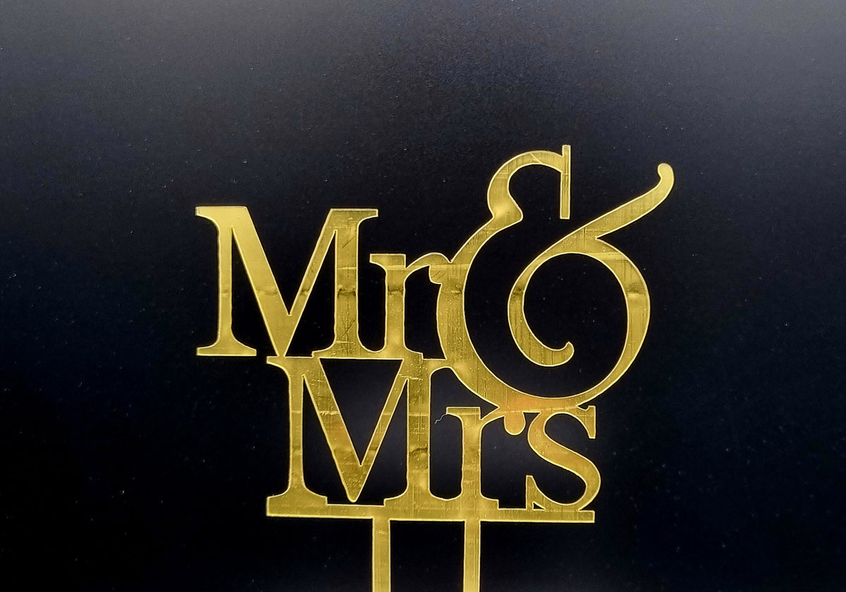Taarttopper Mr & Mrs – Goud – foto 2