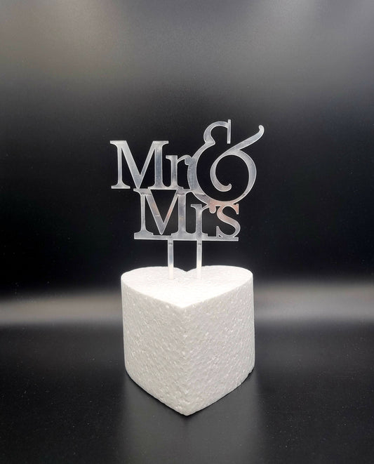 Taarttopper Mr & Mrs – Zilver