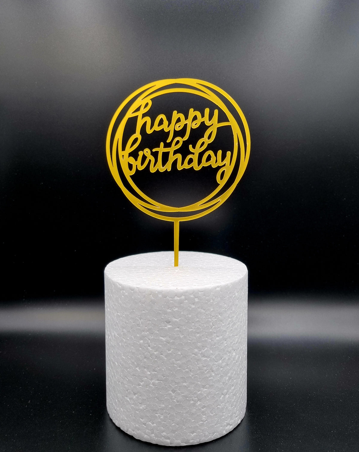 Taarttopper Happy Birthday Cirkel – Goud