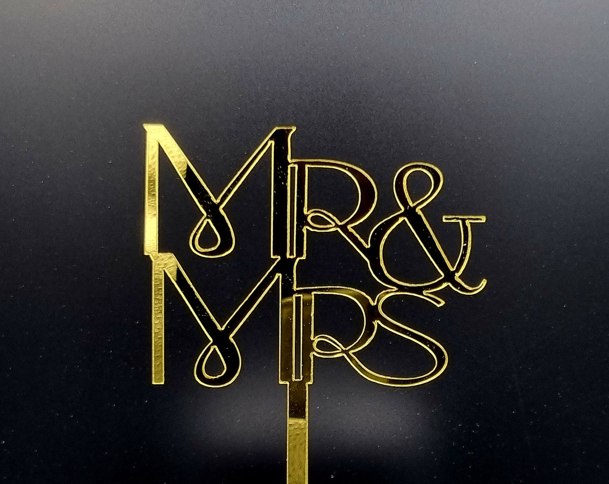 Taarttopper Mr & Mrs Elegant – Goud – foto 2