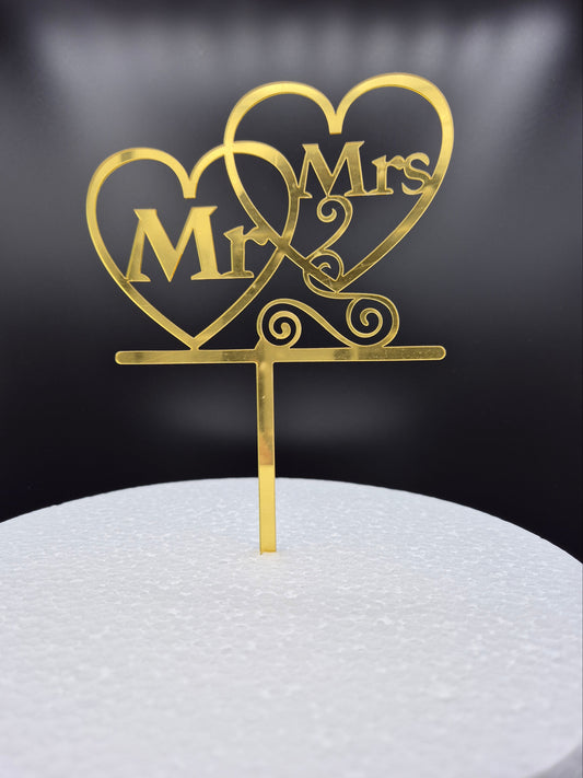 Taarttopper Mr & Mrs Harten – Goud – foto 2