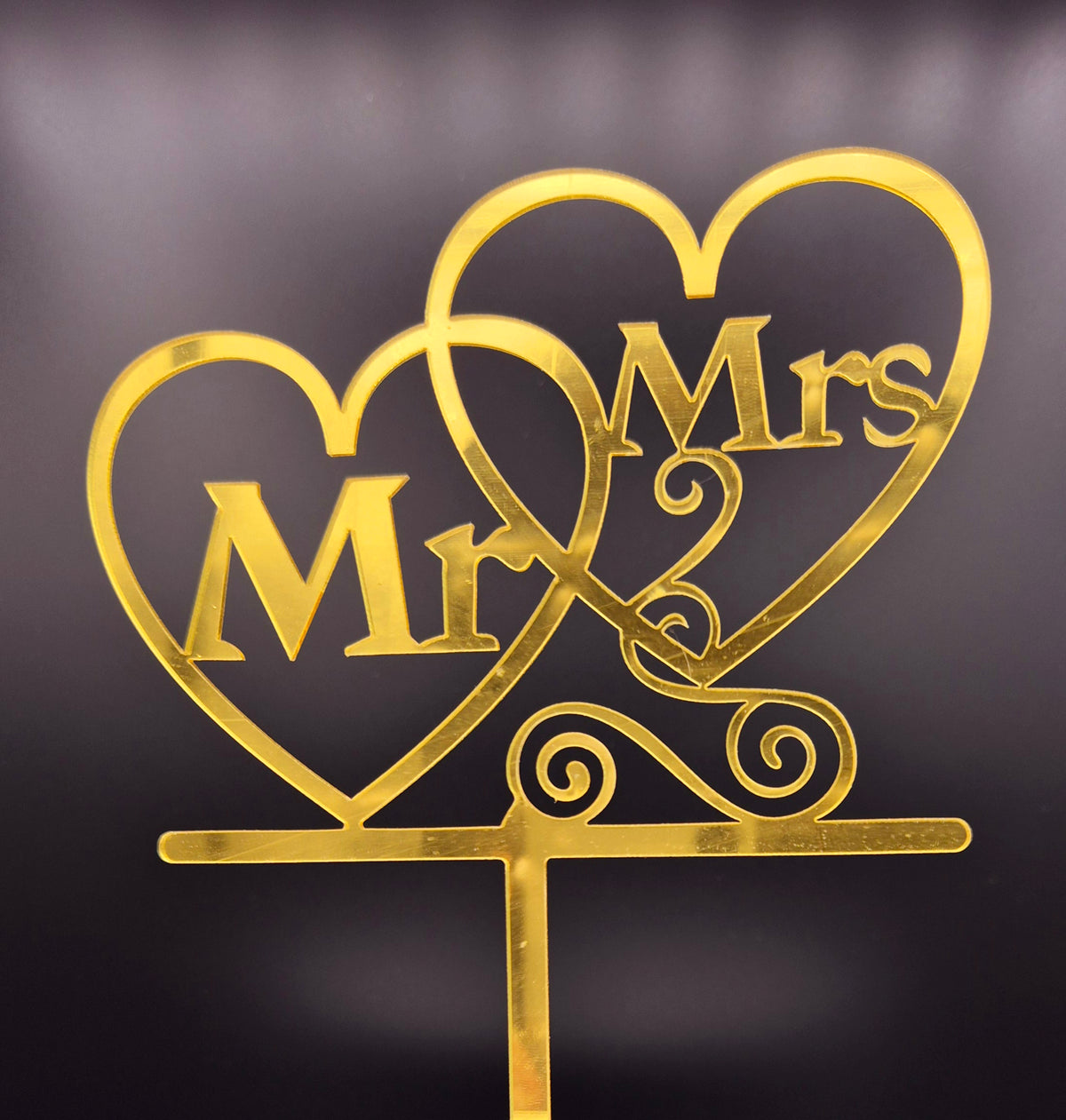 Taarttopper Mr & Mrs Harten – Goud – foto 3