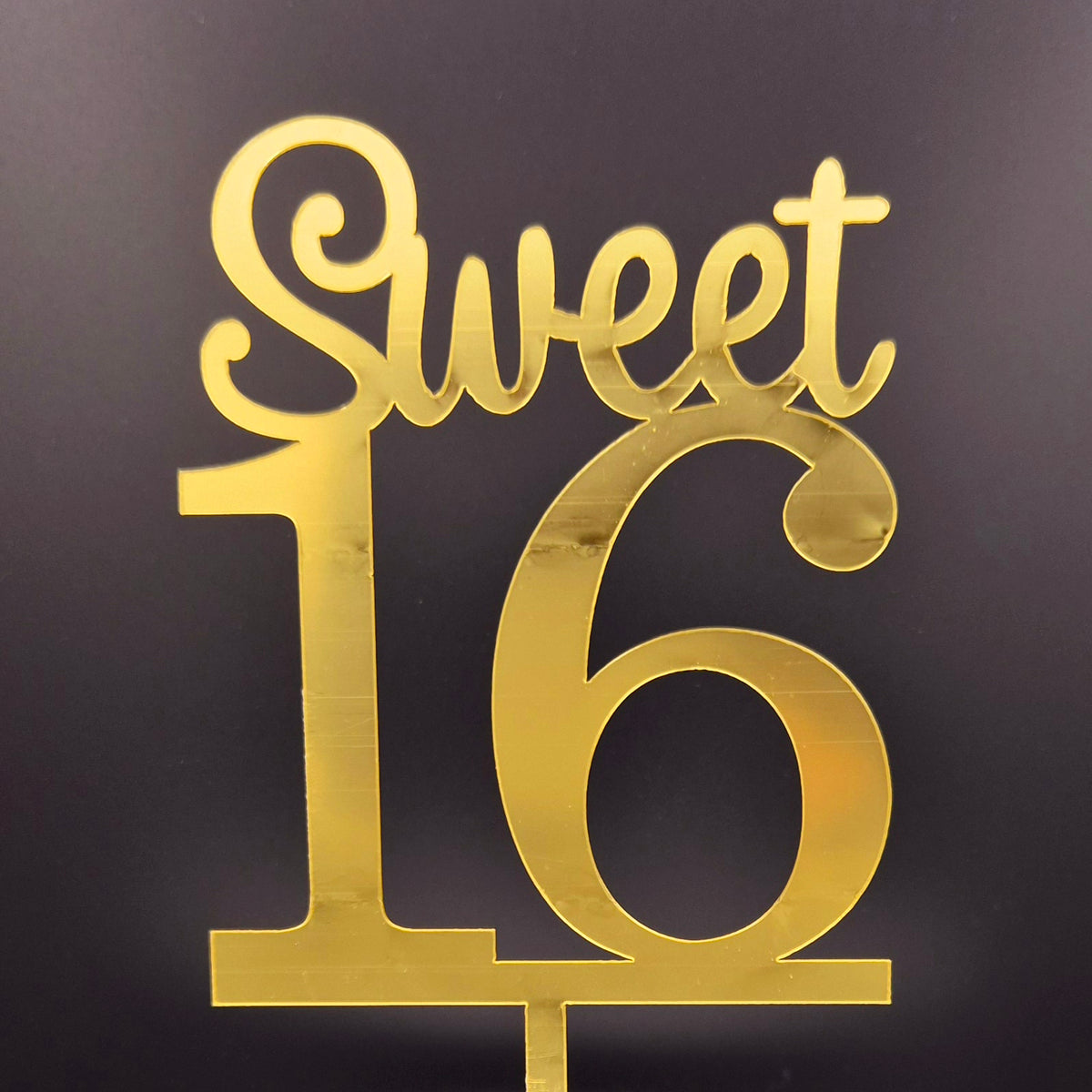 Taarttopper Sweet 16 – Goud – foto 3