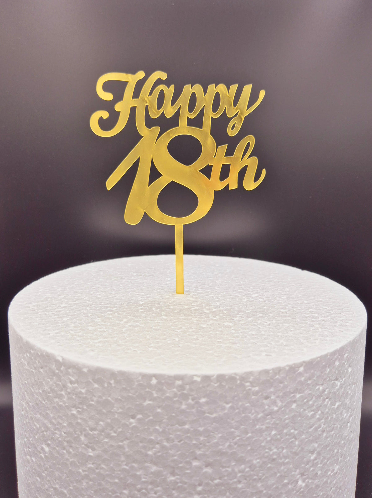 Taarttopper Happy 18th – Goud – foto 2