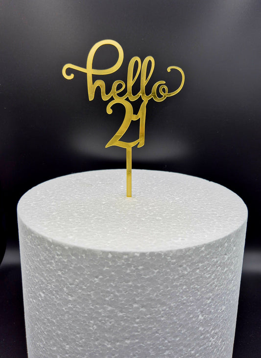 Taarttopper Hello 21 – Goud