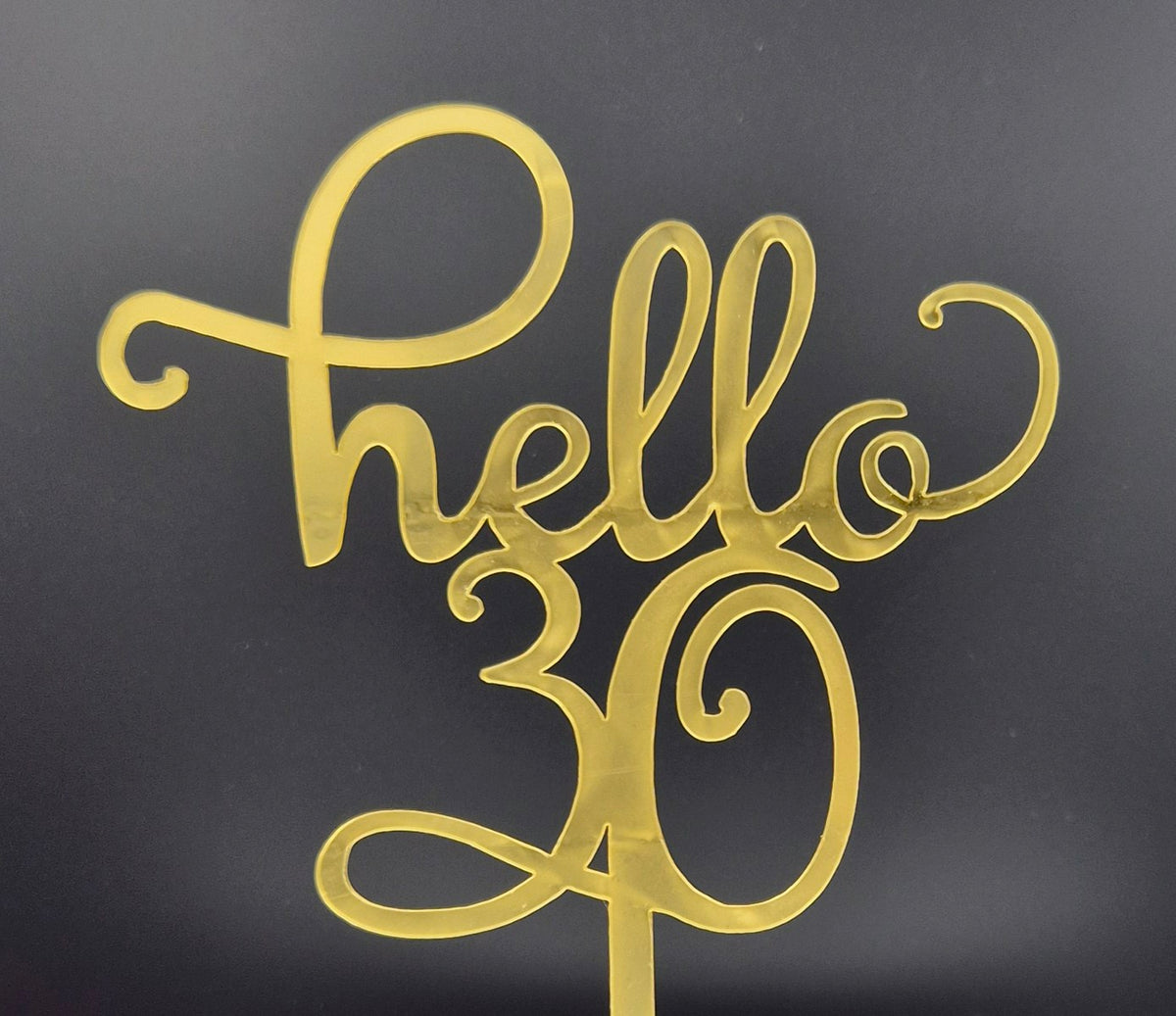 Taarttopper Hello 30 – Goud – foto 2