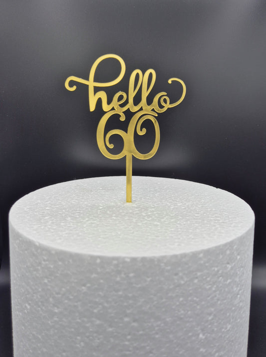 Taarttopper Hello 60 – Goud