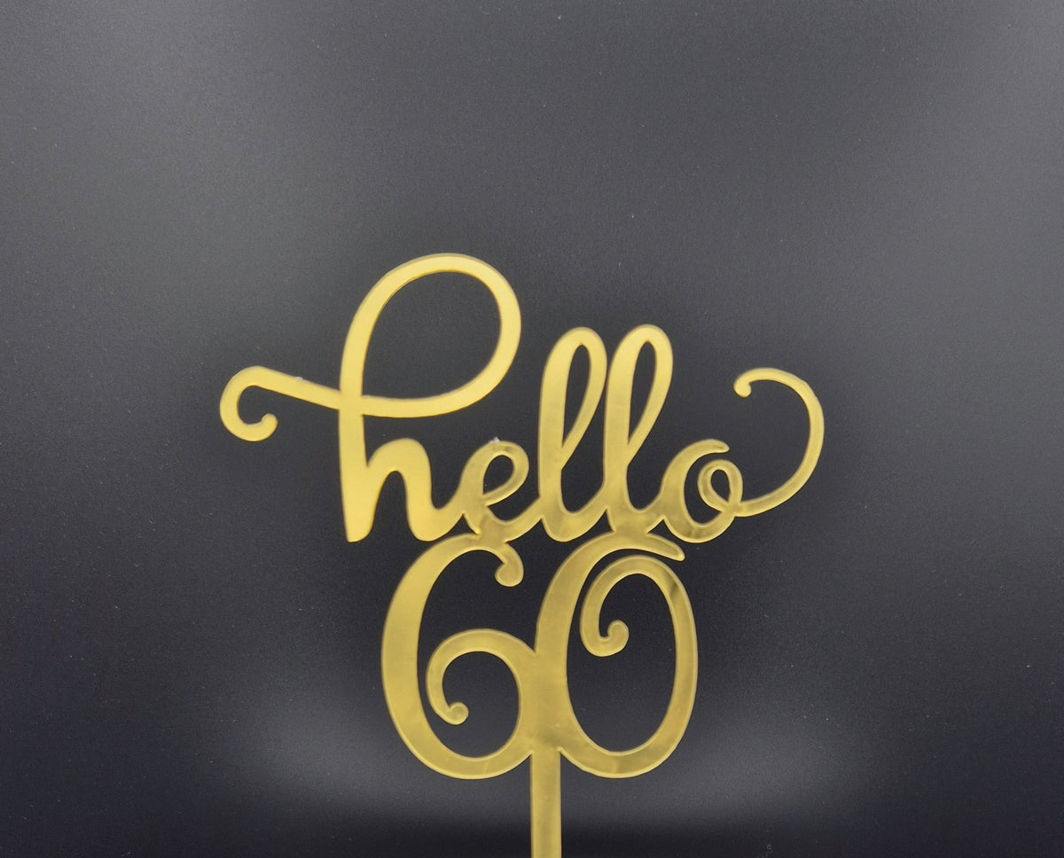 Taarttopper Hello 60 – Goud – foto 2