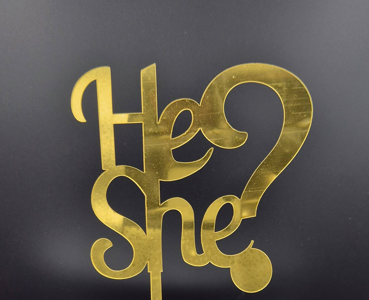 Taarttopper He or She – Goud – foto 3