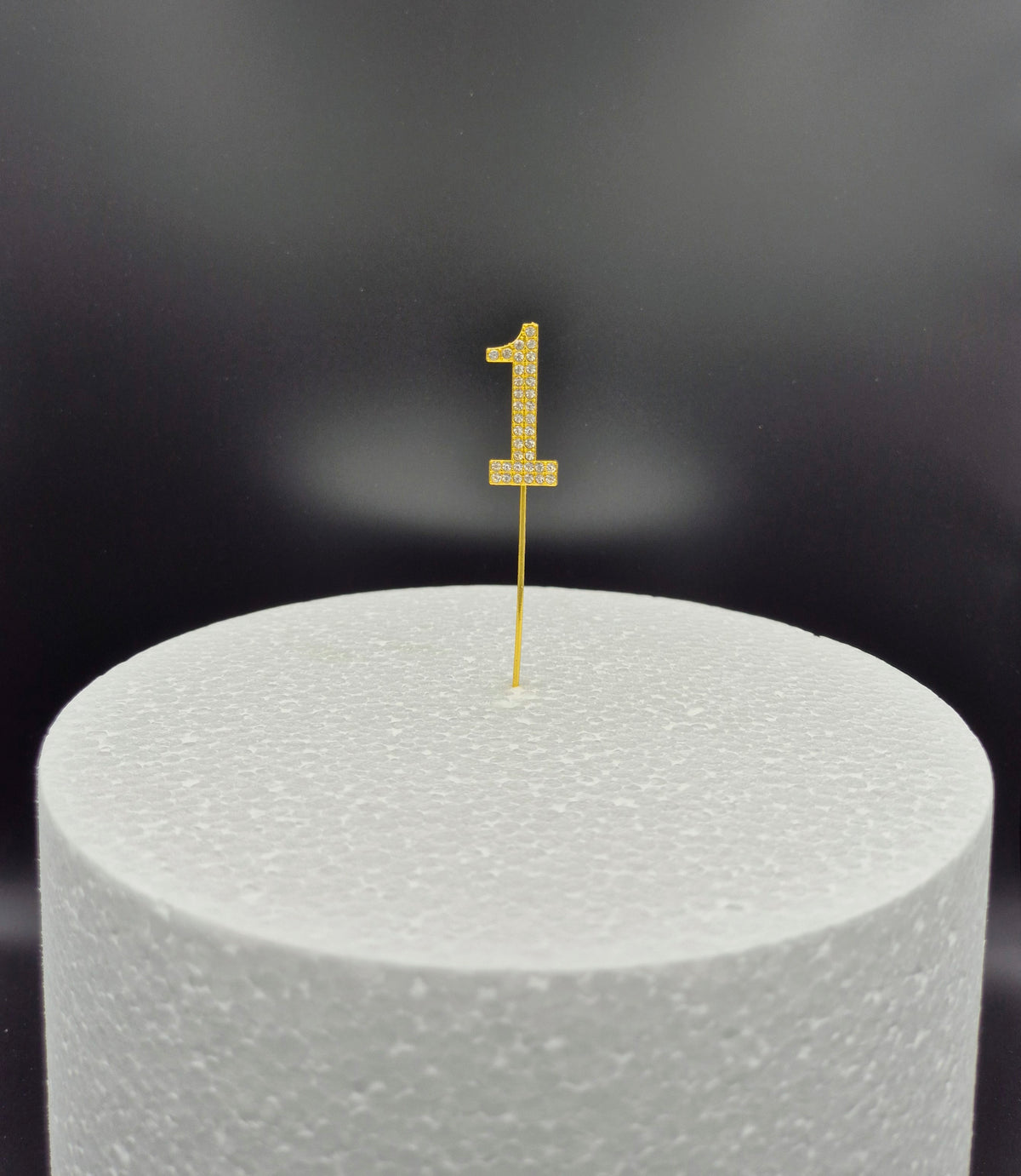 Cijfer Taarttopper 0-9 met Steentjes – Goud Glitter, 11 cm