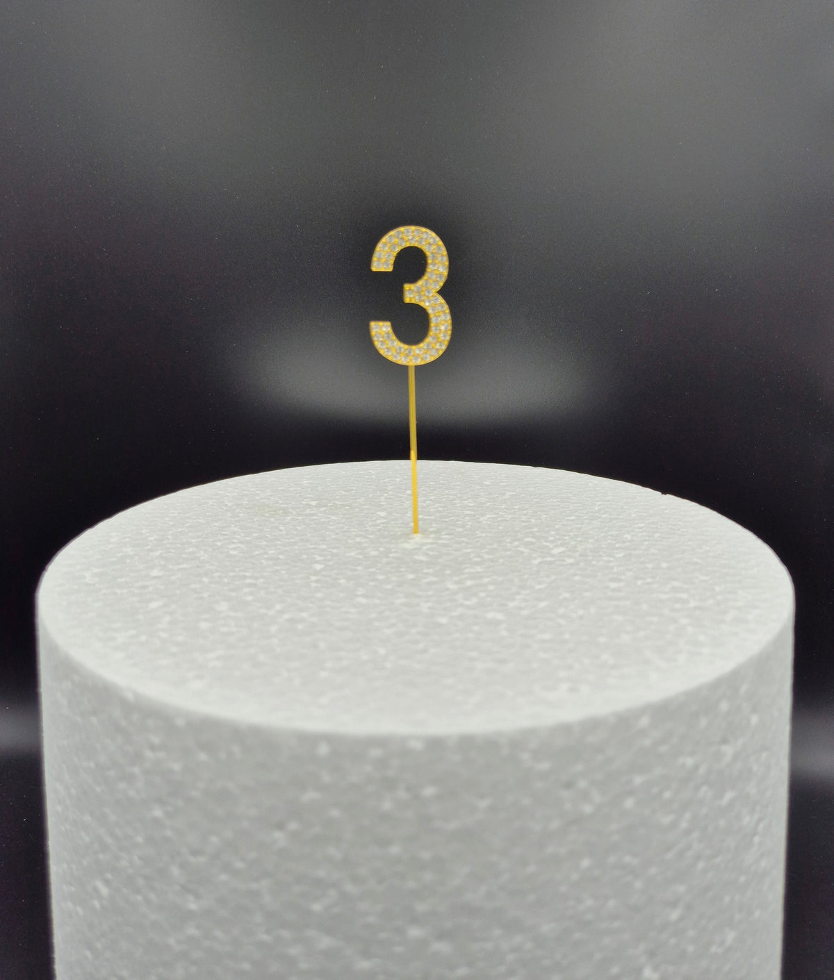 Cijfer Taarttopper 0-9 met Steentjes – Goud Glitter, 11 cm – foto 3