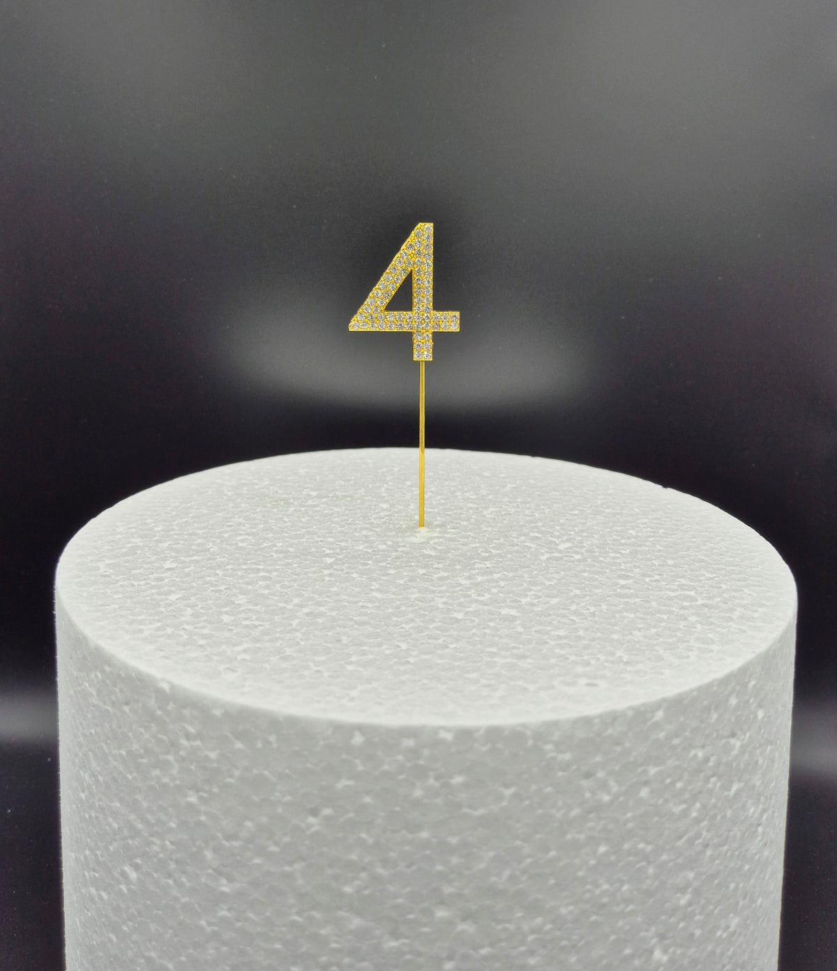 Cijfer Taarttopper 0-9 met Steentjes – Goud Glitter, 11 cm – foto 4