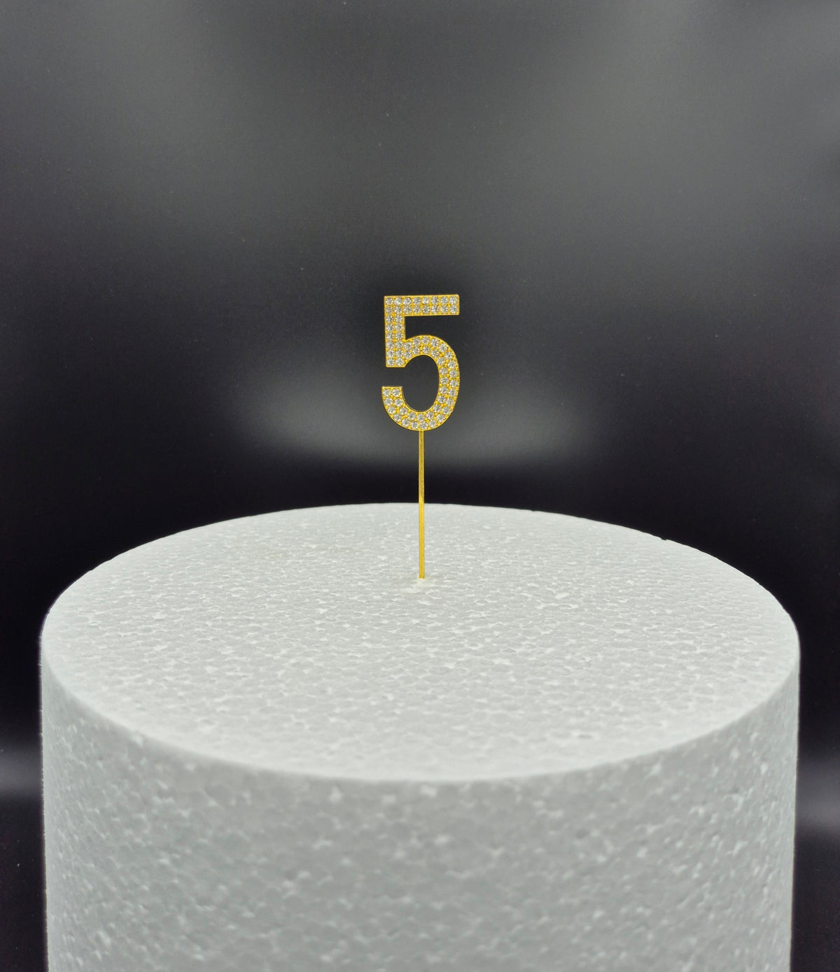 Cijfer Taarttopper 0-9 met Steentjes – Goud Glitter, 11 cm – foto 5