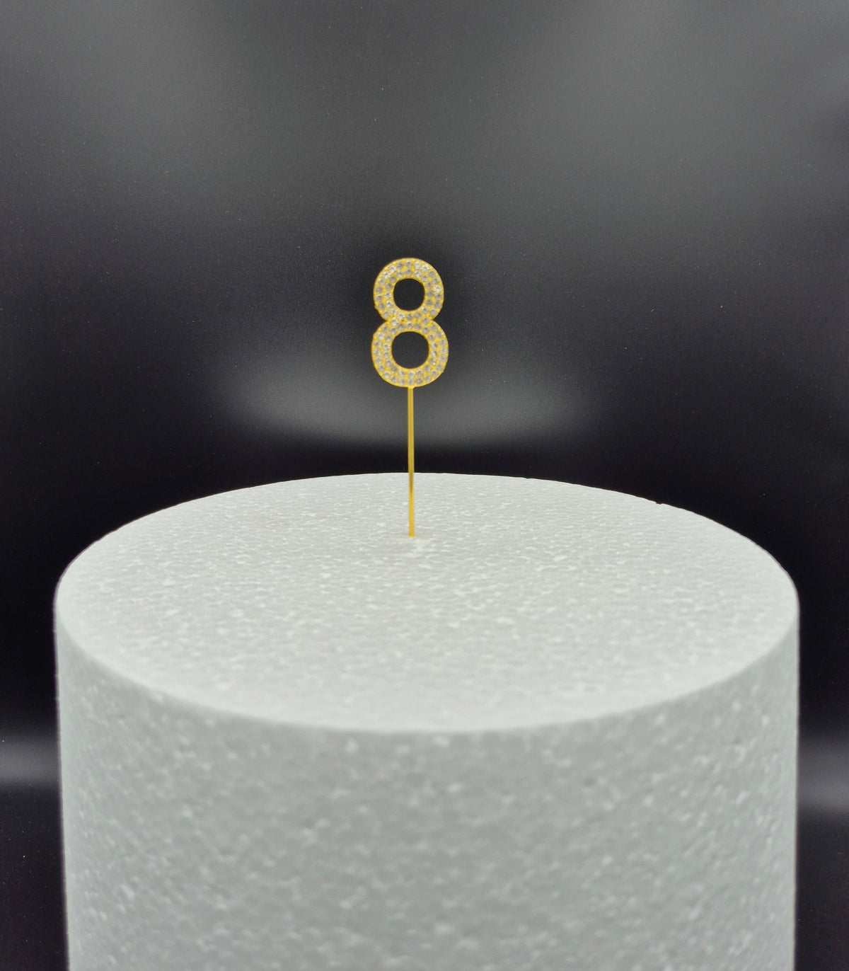 Cijfer Taarttopper 0-9 met Steentjes – Goud Glitter, 11 cm – foto 7