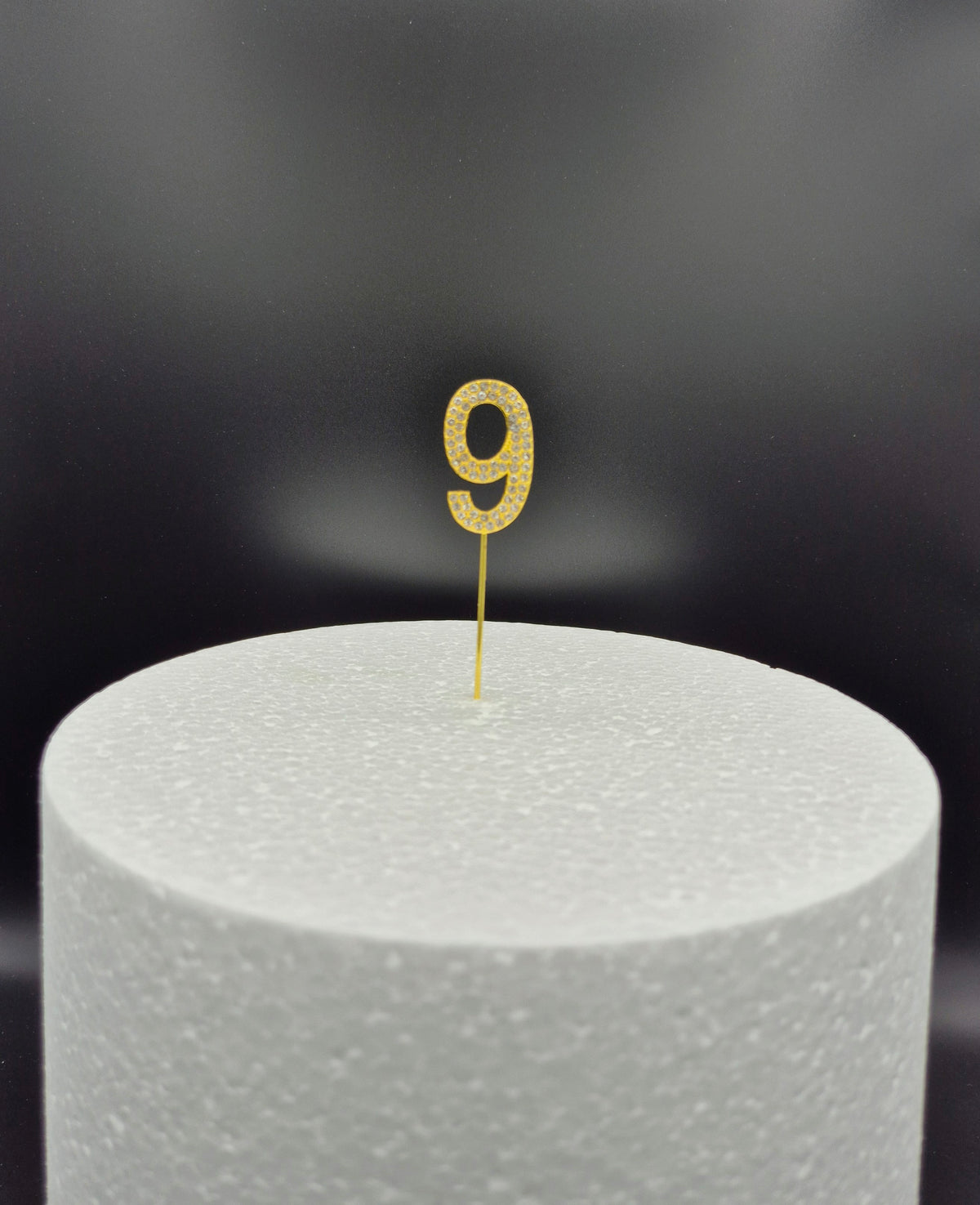 Cijfer Taarttopper 0-9 met Steentjes – Goud Glitter, 11 cm – foto 8