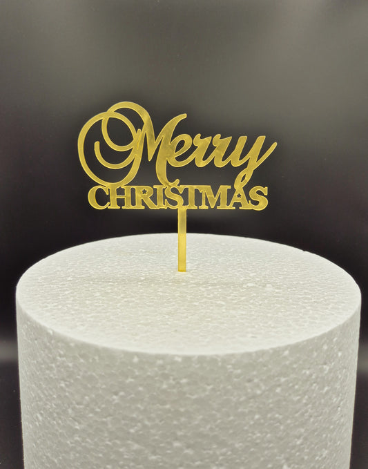 Taarttopper Merry Christmas – Goud