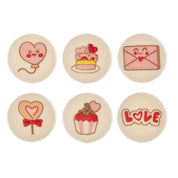 Valentijnsdag - Set van 6 - eetbare decoraties - hartje - love - liefde