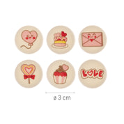 Valentijnsdag - Set van 6 - eetbare decoraties - hartje - love - liefde