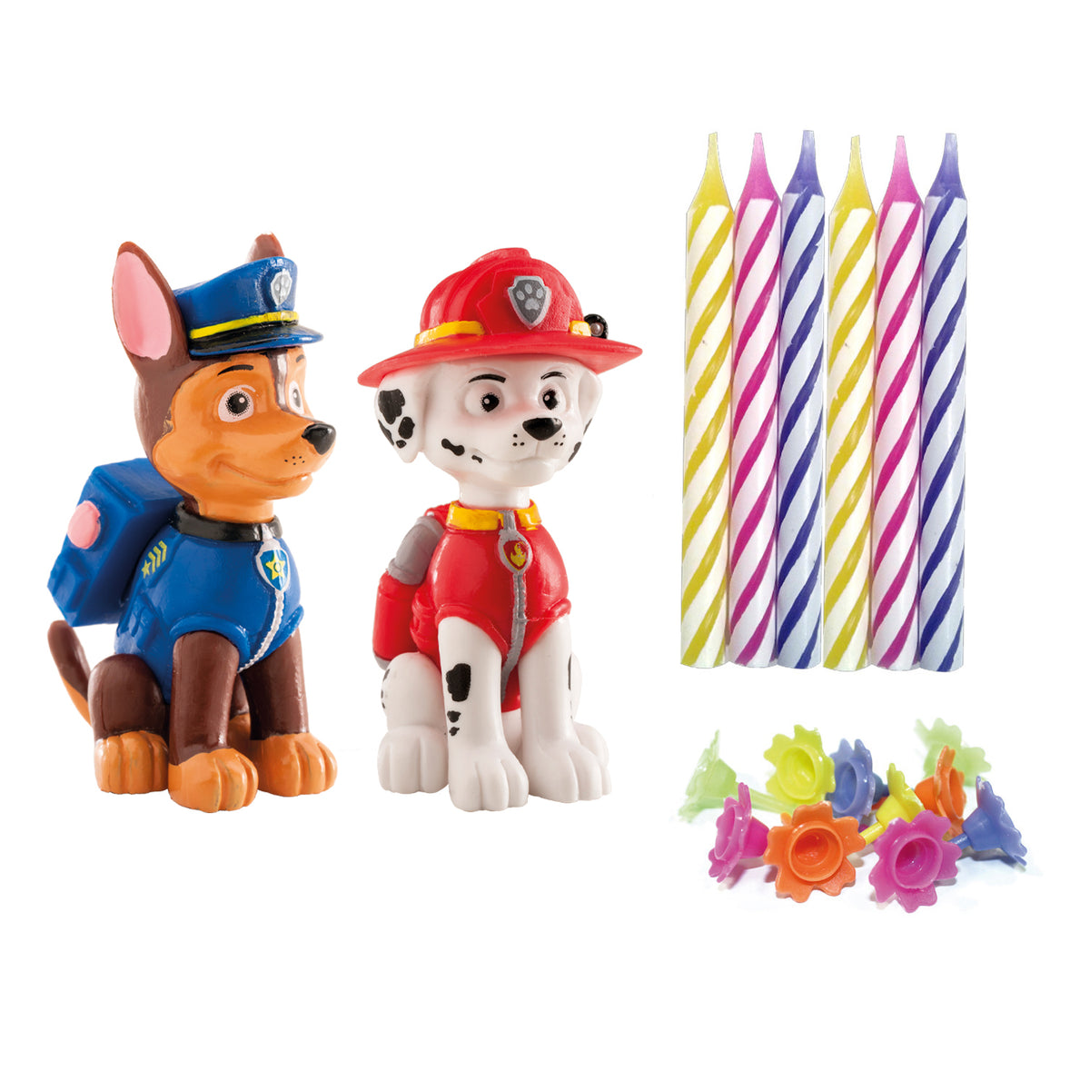 Paw Patrol Taartset Chase & Marshall met Kaarsjes