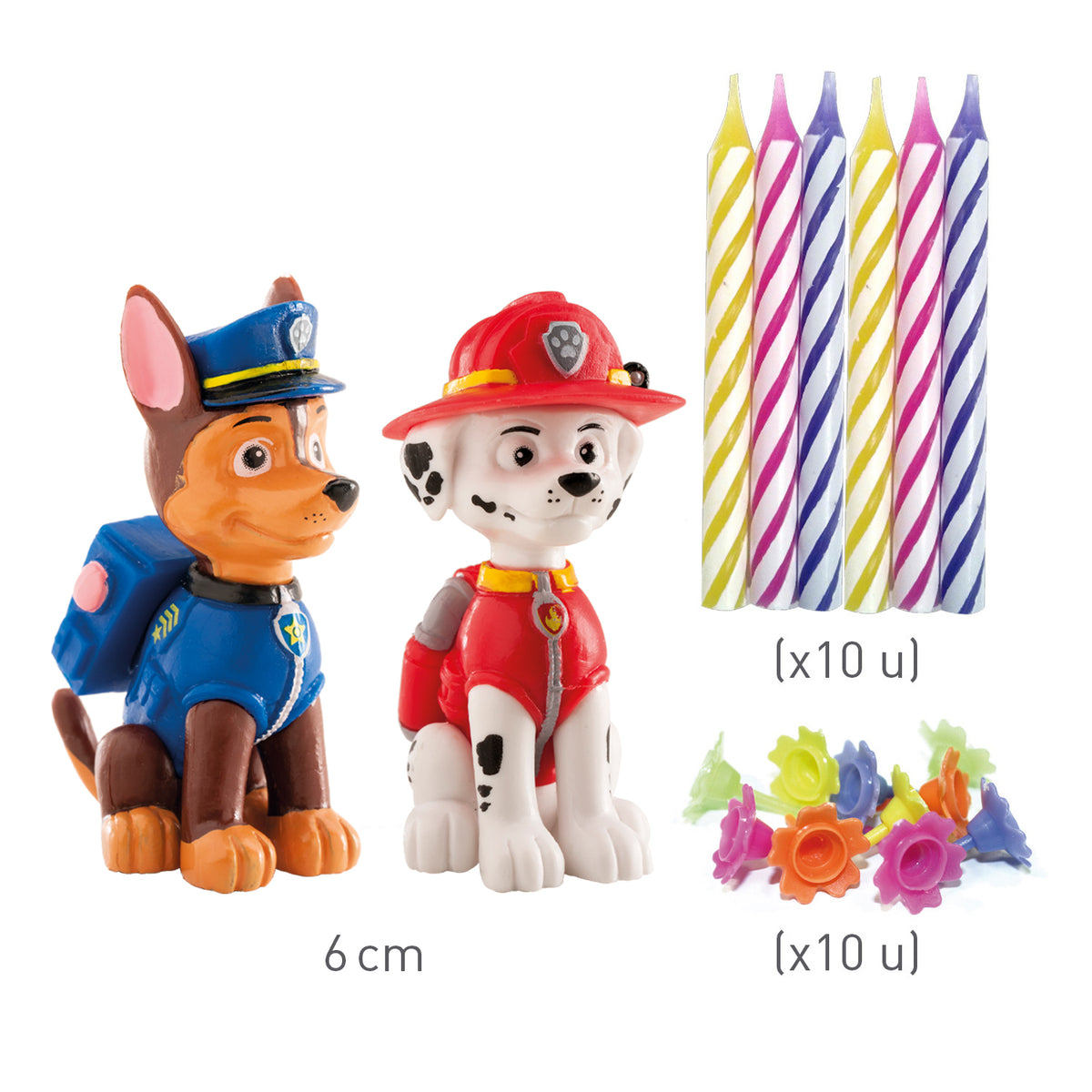 Paw Patrol Taartset Chase & Marshall met Kaarsjes – foto 3