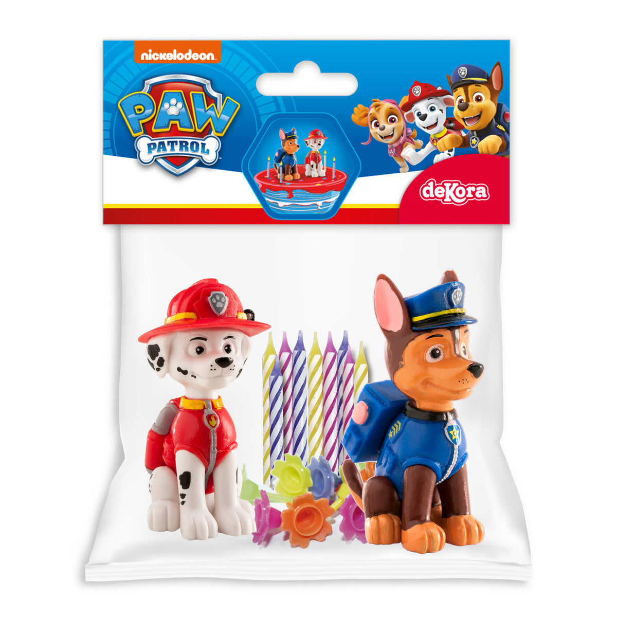 Paw Patrol Taartset Chase & Marshall met Kaarsjes – foto 4