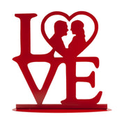 Taarttopper - Metaal - Love - Rood - Hart - Huwelijk