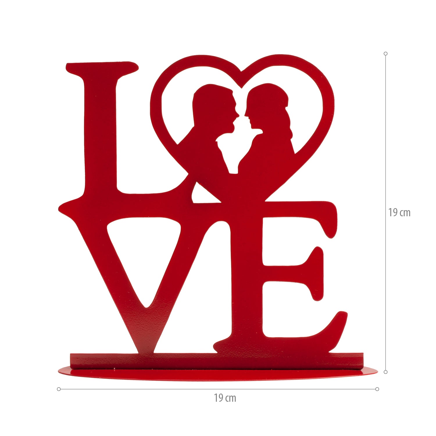Taarttopper - Metaal - Love - Rood - Hart - Huwelijk