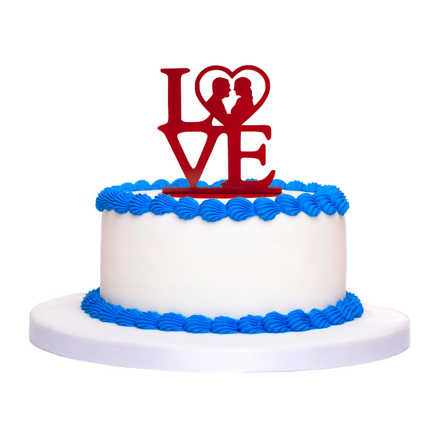 Taarttopper - Metaal - Love - Rood - Hart - Huwelijk