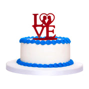 Taarttopper - Metaal - Love - Rood - Hart - Huwelijk