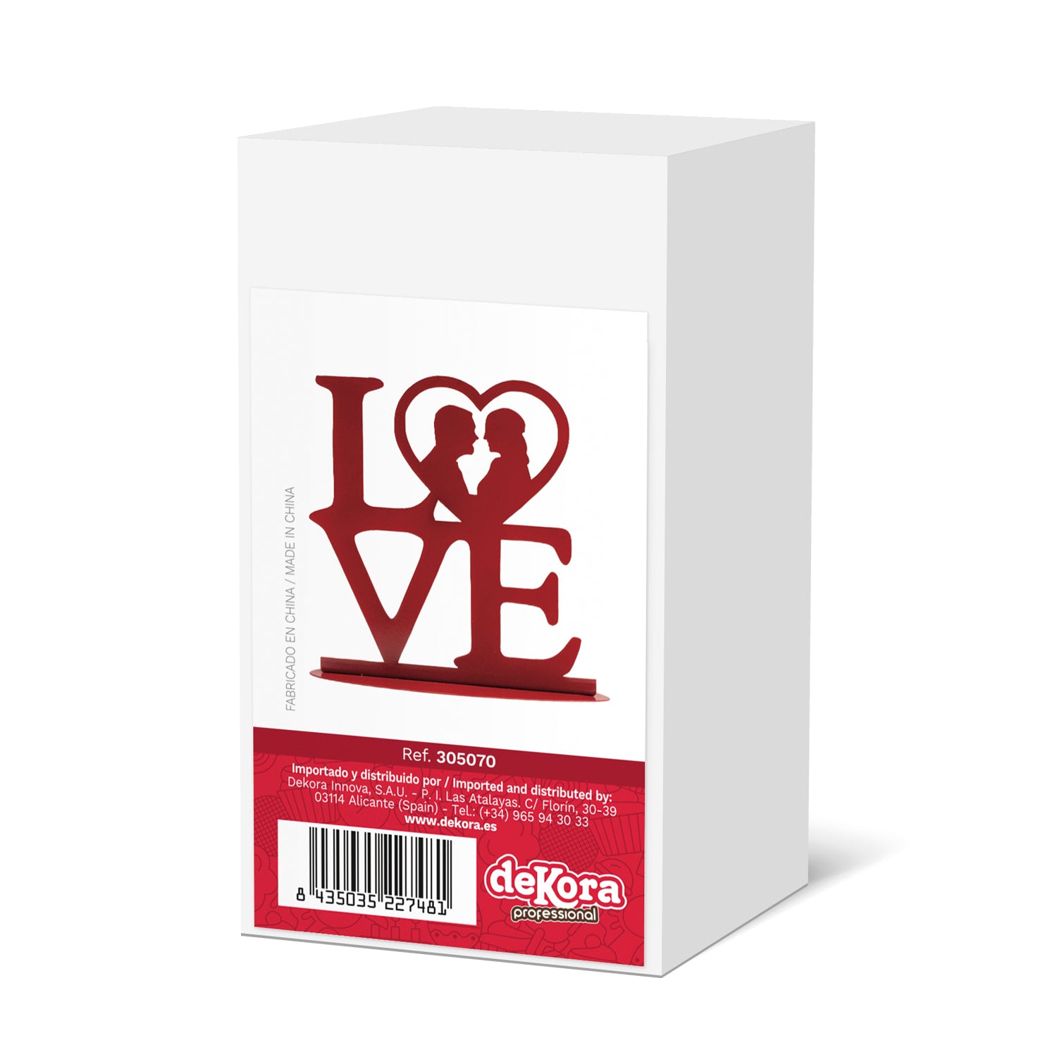 Taarttopper - Metaal - Love - Rood - Hart - Huwelijk