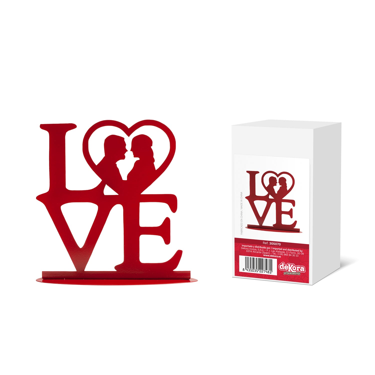 Taarttopper - Metaal - Love - Rood - Hart - Huwelijk