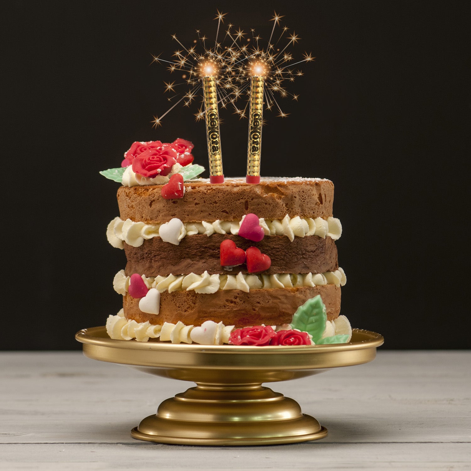 Taartfonteinen Goud – 12 cm – Set van 2 stuks