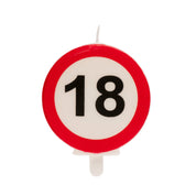 Verkeersbord Verjaardagskaars – Diverse Leeftijden (18/30/40/50/60 jaar)