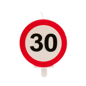 Verkeersbord Verjaardagskaars – Diverse Leeftijden (18/30/40/50/60 jaar)