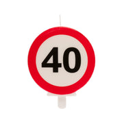 Verkeersbord Verjaardagskaars – Diverse Leeftijden (18/30/40/50/60 jaar)