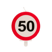 Verkeersbord Verjaardagskaars – Diverse Leeftijden (18/30/40/50/60 jaar)