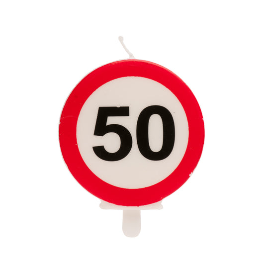 Verjaardagskaars Verkeersbord – 18 t/m 60 jaar