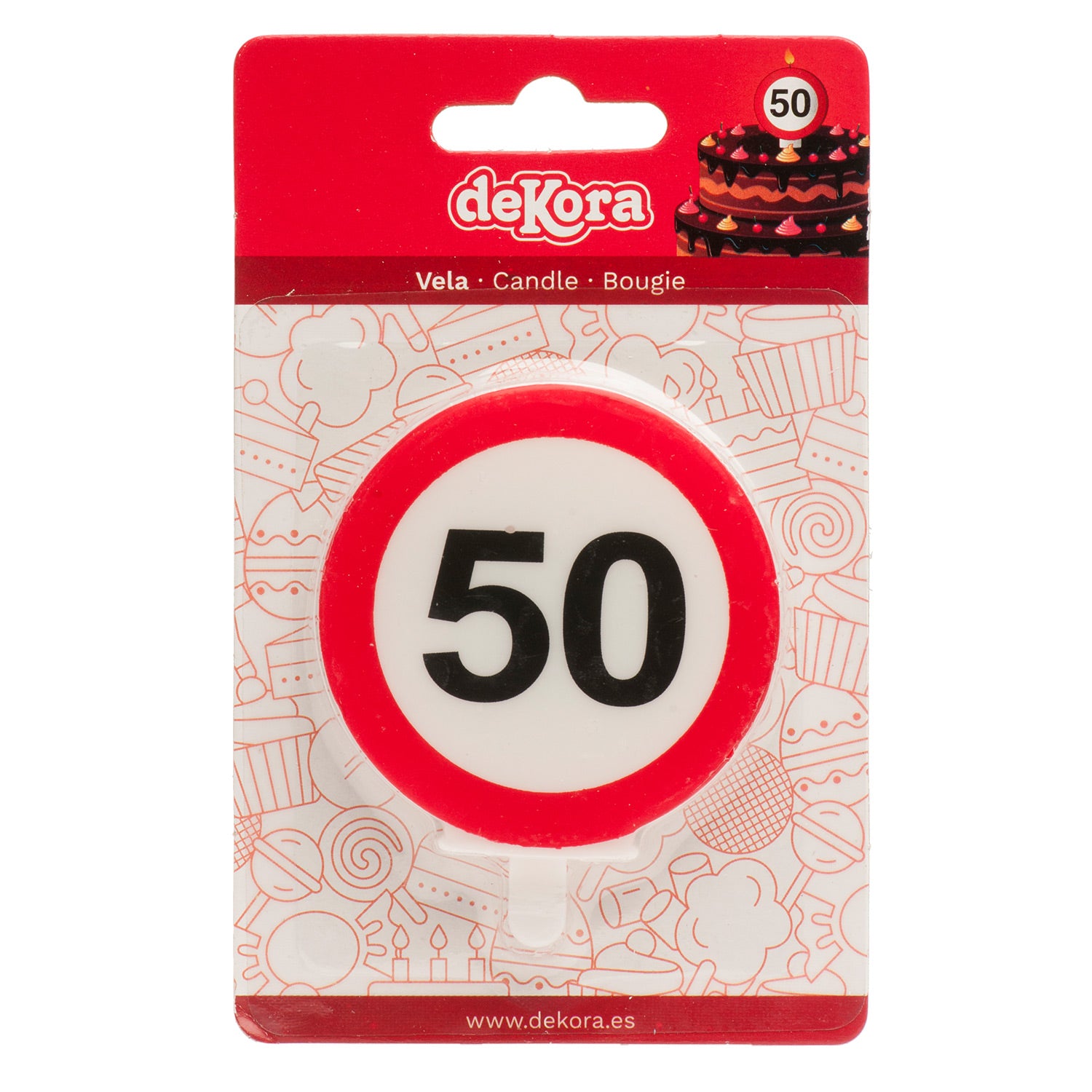 Verkeersbord Verjaardagskaars – Diverse Leeftijden (18/30/40/50/60 jaar)