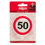 Verkeersbord Verjaardagskaars – Diverse Leeftijden (18/30/40/50/60 jaar)